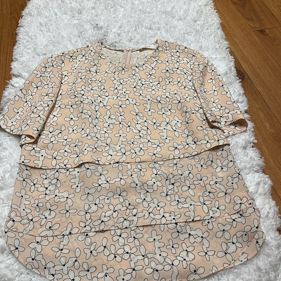 A.L.C. Silk Floral Tiered Shirt Women's Size 4 - Picture 8 of 13